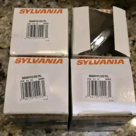 50ar111 Sylvania 55103 4 X Oem 50ar111/25/fl 50w 12v 25 Degree Reflector Flood Lamp G53 #2