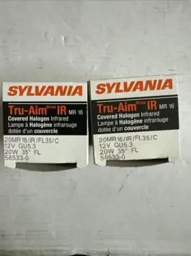 20w-12v-20mr16 Sylvania 58533 Tru-aim 20w-12v-20mr16/ir/fl35 Covered 2 Pin Lamp Bulb Lot Of