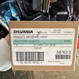 58762-3 Sylvania 250q/cl/mc Eht 120v 250w Halogen Quartz Bulb E11 Clear