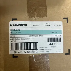 64472-2 Sylvania 6 Pack Metal Halide M175/c/u Metalarc 175w White Coated Lamp #2
