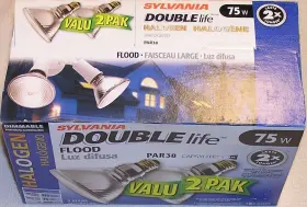 75par38 Sylvania 75par38/hal/dl/fl/twin Double Life Halogen 75 Watt Par38 Flood Lamps Bulbs Package Of 2 #2
