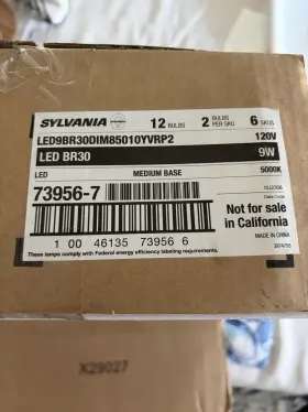 Led9br30dim85010yvrp2 Sylvania Led Br30 Flood Light Bulbs 9w 65w Equivalent 5000k Daylight 12 Pack