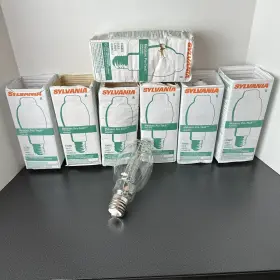 Bt28 Sylvania M250/bu M58/o Lot Of 7 Metalarc Pro-tech 250w Light Bulb