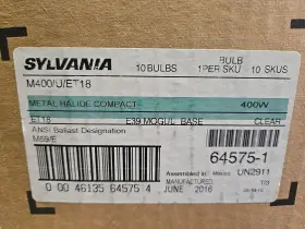 Et18-64575 Sylvania M400/u/et18-64575 Lot Of 10 Metal Halide Bulb 400w New In Box Et18-64575 Sylvania M400/u/et18-64575 Lot Of 10 Metal Halide Bulb 400w New In Box