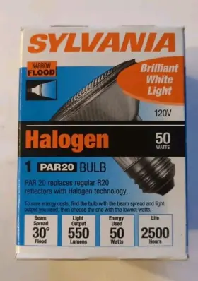 N93809 Sylvania Halo Flood Par 20 Capstylite 50w 550 Llumens Life 2500 Hours Nib