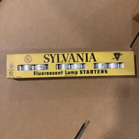 Naed-6135 Sylvania Case Lot. 100 Vintage Fs4 Florescent Starters 10 Boxes Of