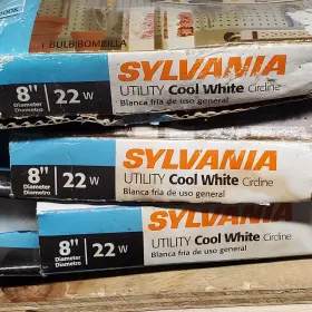X10234 Sylvania 8 Inch 22w 1050 Lumens Cool White Utility Bulb Lot Of 3