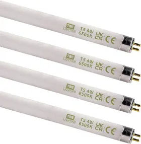 Tbe-t5-4w-6500k-4pack Tbe Lighting 4w / 6 Inch Daylight White 6500k Tubes - F4t5/sw Fluorescent Tube Lamps Clear