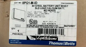 Thomas & Betts 0pg1-m-id And 6v Compact Steel Battery Unit Batteries Dec/13/2021