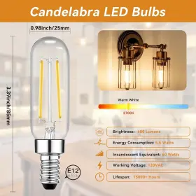 Qtsdb1-aus-l1 Tjoy Candelabra Led Bulbs Dimmable T6 12 Pack 2700k 60w Equivalent #2 Qtsdb1-aus-l1 Tjoy Candelabra Led Bulbs Dimmable T6 12 Pack 2700k 60w Equivalent #2