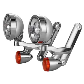 Mts-237-gbk-cd Toprametal Led Auxiliary 4.5 Inch Spot Fog Light Bracket Fit For Harley Street Electra Glide