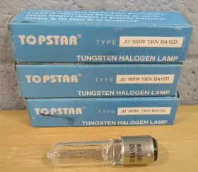 Jdba15d Topstar Lot Of 3 New Tungsten Halogen Lamp Jd Ba15d 100w 130v Y1