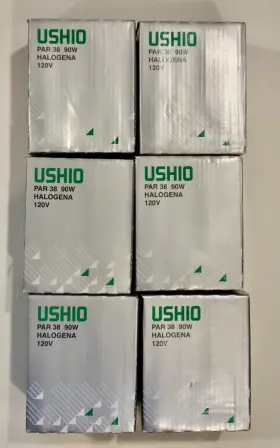 3000560 Ushio Par 38 90w Halogena 120v Flood Light Bulbs 6 Pcs New