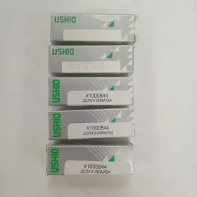 Jc24v-20w Ushio Lot Of 5- Halogen Lamp - Jc24v-20w/g4 New Old Stock Japan