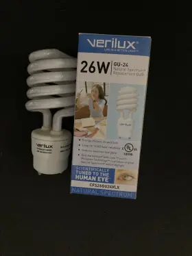 Cfs26gu24vlx Verilux 26w Compact Fluorescent Full Spectrum Daylight Bulb - Nib
