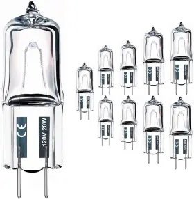 Vinaco 820913287844 10pcs G8 Halogen Bulb 20w 120v Bi-pin Xenon Light Bulbs Warm White Dimmab
