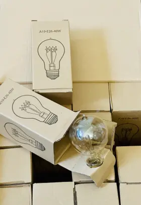 Vintage 840432008607 16 Pack A19 Edison Light Bulbs 40w E26 Medium Base Looped Crown Filament