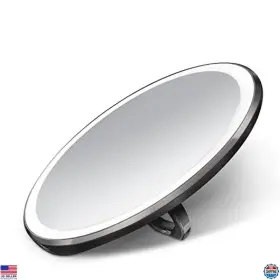 Visit The Simplehuman Store St3041 Compact Lighted Sensor Round Magnifying Travel Mirror Black Steel