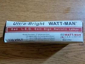 Watt-man 120c-r Watt-man Red Led Lights Ubw Two In Each Box