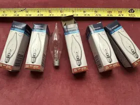 03274-05 Westinghouse 0782. Decorative Bulb 25w Clear Flame Tip Candelabra Base - Lot Of 5 03274-05 Westinghouse 0782. Decorative Bulb 25w Clear Flame Tip Candelabra Base - Lot Of 5