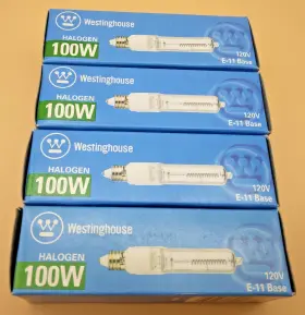 0446700 Westinghouse 04467 100q/cl/mc/120 100w E11 Base Clear Halogen Lot Of 4