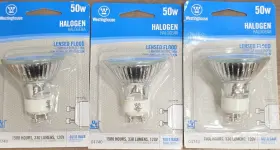 04740 Westinghouse 50w Halogen Gu10 Flood Light Bulb 330 Lumens Mpn Set Of 3