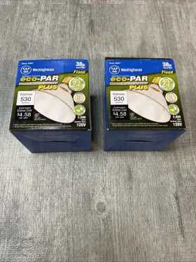 36847 Westinghouse Lot Of 2 Eco-par 38w 50w Flood Dimmable 530 Lumens 120v