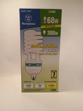 37921 Westinghouse 68 Watt Outdoor Lamp Post Bulb Soft White Replaces 300w #37921