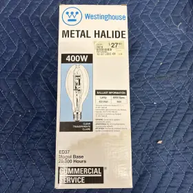 400w Westinghouse 030721370243 Genuine Metal Halide Ed37 Bulb /lamp Item 37024 Mogul Screw