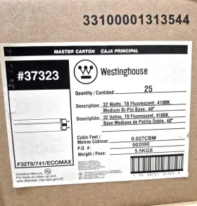 F32t8 Westinghouse F32t8/741/ecomax 32w Case Of 25 New