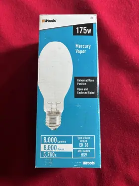 Woods L789 175w Vapor Lamp Bulb Mogul Base Ed28 H39 8000 Lumens New In Box