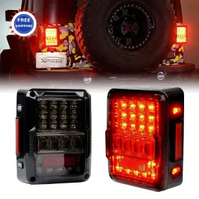 Xprite Tl-jk-smk-g7 Smoked Led Tail Lights For 2007 2018 Jeep Wrangler Jk Jku Plug Play