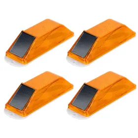 Zaplyte 609044403046 4pcs Solar Strobe Warning Light Waterproof Traffic Lamps High Brightness Yellow