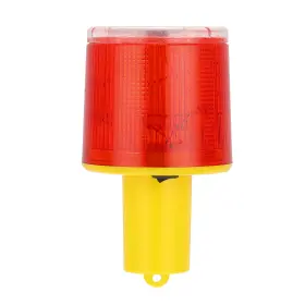 Zaplyte 655692738726 1 X Solar Strobe Warning Light Thick Pole 360 Degree Traffic Lamps Red