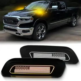 2019-2024sm Zdeeraoto Led Front Hood Side Marker Light Drl Amber Sequential Turn Signal Lamp 2 In 1