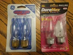 Ge & Philips 40W 2X- Flame Tip, Blunt Light Bulbs CD2 Medium Base. Fixed Price $14.99.