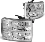 Set Of 2 Dna Motoring HL-OH-CSIL07-CH-CL1 Pair Chrome Housing Headlights. Fixed Price $70.00.