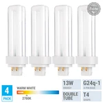 Pack Replaces Philips 383257 13W/827/4P/ALTO Double Tube 4-PIN G24Q-1 Warm White. Fixed Price $13.29.