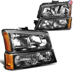 Dna Motoring HL-OH-CS03-4P-BK-AM Black Amber Headlights Compatible With. Fixed Price $150.35.