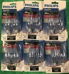 12 Philips Duramax Sparkling Clear 40W Candelabra Blunt Tip Bulbs 300 Lumens. Fixed Price $30.00.