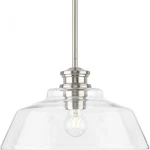 Progress Lighting P500381-009 Singleton 14IN 1-LIGHT Brushed Nickel Pendant. Fixed Price $168.39.