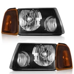 Pair Headlights 2001-2011 Ford Ranger Black Housing Amber Corner, W/o Bulbs. Fixed Price $57.49.