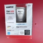 Satco 13W Led PAR30 Long Neck Flood Bulb 5000K 1000LM Dimmable Indoor Outdoor. Fixed Price $15.00.