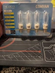 Pk 100W Mini Candelabra Dimmable Light Bulbs T4/JDE11 Clear 120V Comyan 1000HR. Fixed Price $7.00.