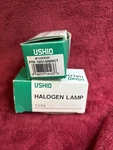 Two 1000629 Ushio Ftk 500W 120V T6 GY9.5 Clear Halogen Lamps. Fixed Price $20.00.