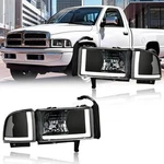Led Drl Headlight Assembly, Compatible With 1994-2001 Dodge Ram 1500/1994-2002. Fixed Price $149.76.