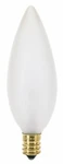 Satco S3285 120V Candelabra Base 25-WATT B9.5 Light Bulb, Frosted. Fixed Price $9.89.