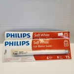 Set 2 Philips 9" Fluorescent Tube Light F6T5 Soft White 6W G5 Bi Pin. Fixed Price $15.99.