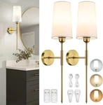 Battery Operated Rechargeable Gold Wall Sconce Light Set Of Two Led 3 Color Temp. Fixed Price $49.99.