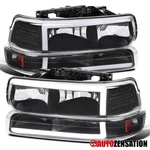 Fit 1999-2002 Silverado 2000-2006 Tahoe Suburban Black Led Bar Headlights+bumper. Fixed Price $95.99.
